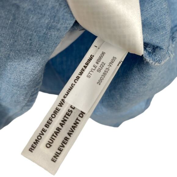 J. Crew Square Neck Chambray Dress Blue - Picture 8 of 9